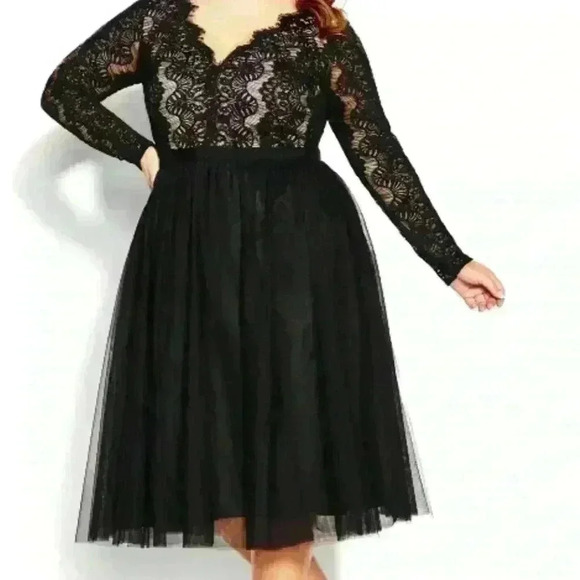 City Chic Dress Rare Beauty black size M 18 - Picture 2 of 8